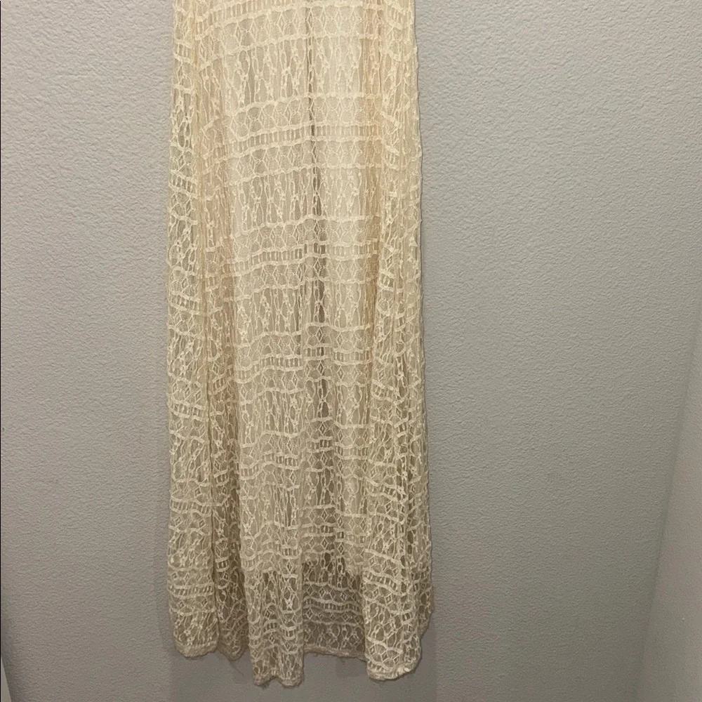 Abercrombie & Fitch Cream Sleeveless Lace Maxi Dress XS